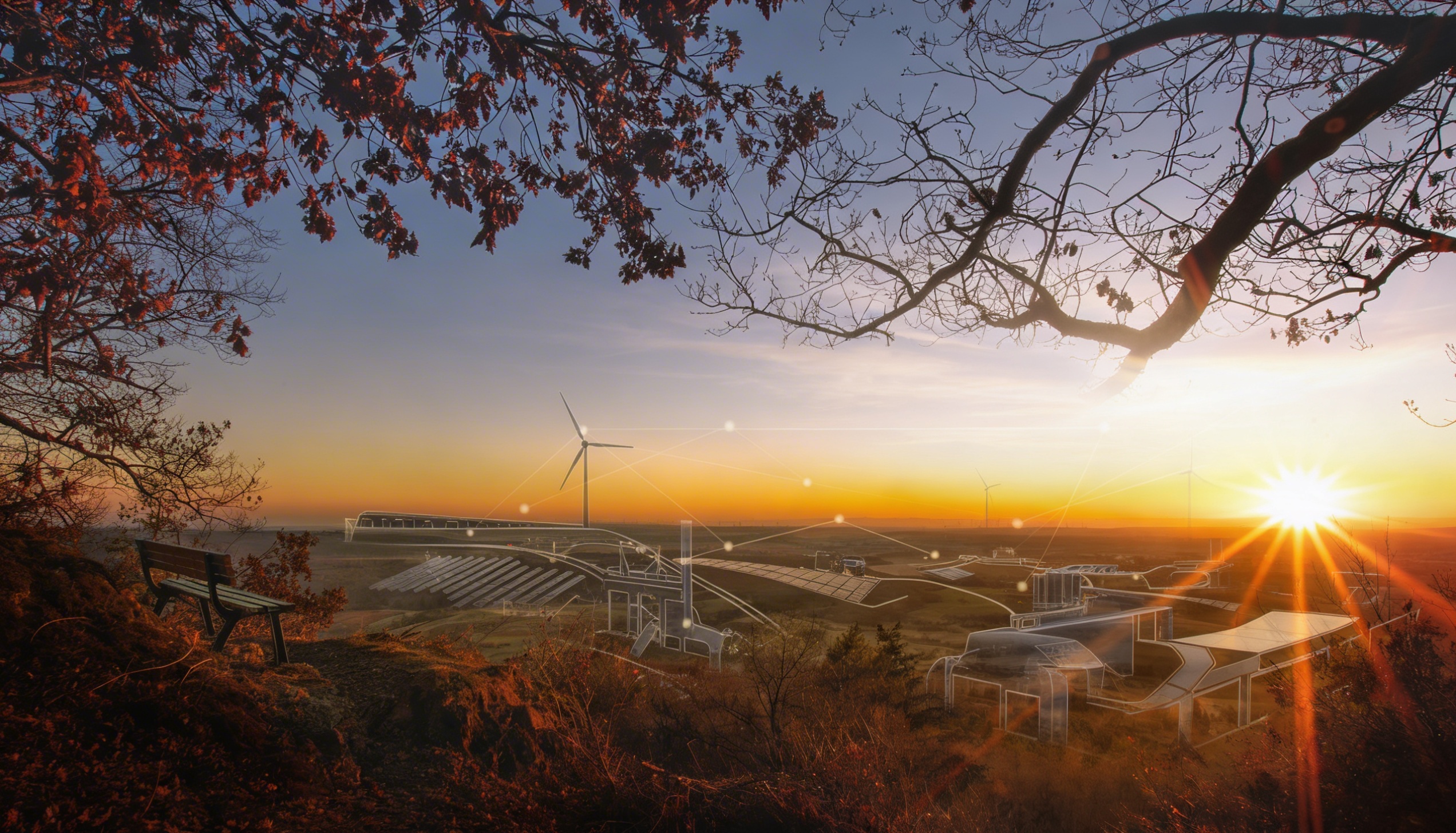 Ausblick vom Donnersberg, mit Ki ergänzt: wirtschaftliche Infrastruktur